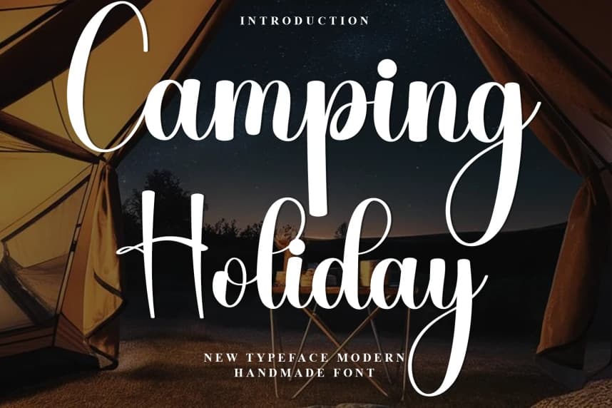 Camping Holiday Script Font – Handwritten creative asset