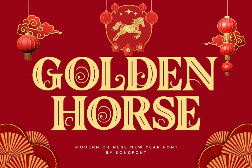 Golden Horse Font – Display creative asset