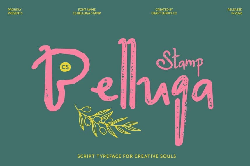 CS Belluga Stamp Font – Handwritten creative asset