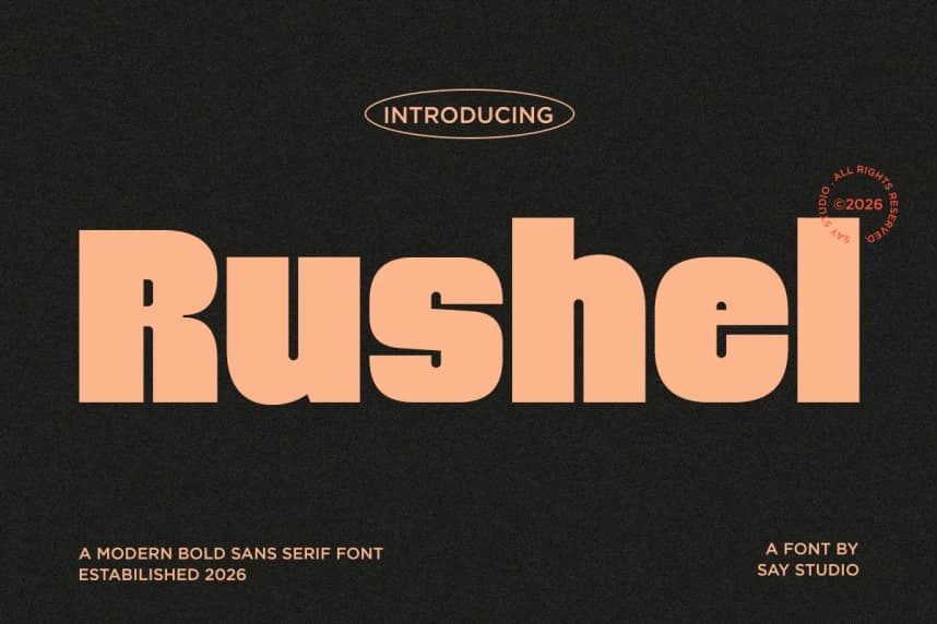 Rushel DEMO Font – Display creative asset