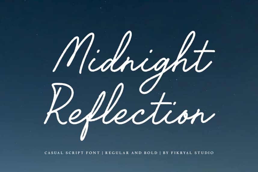 Midnight Reflection – Casual Script Font – Handwritten creative asset