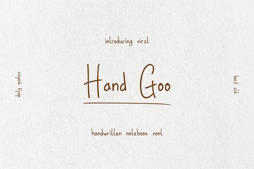 Hand Goo – Handwritten Note Font – Handwritten creative asset