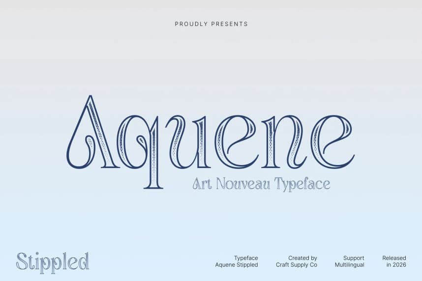 Aquene Stippled Font – Display creative asset