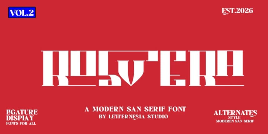 Rosvera Font – Display creative asset