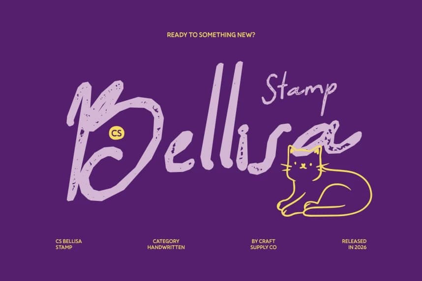 CS Bellisa Stamp Font – Handwritten creative asset