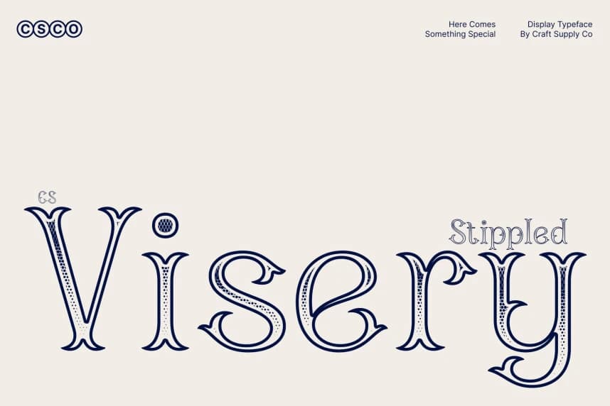 CS Visery Stippled Font – Display creative asset