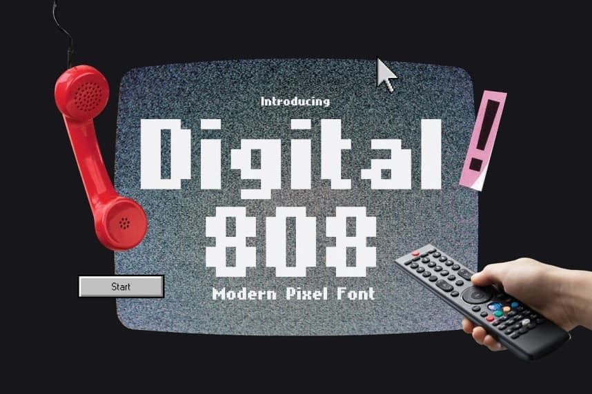 Digital 808 Font – Display creative asset
