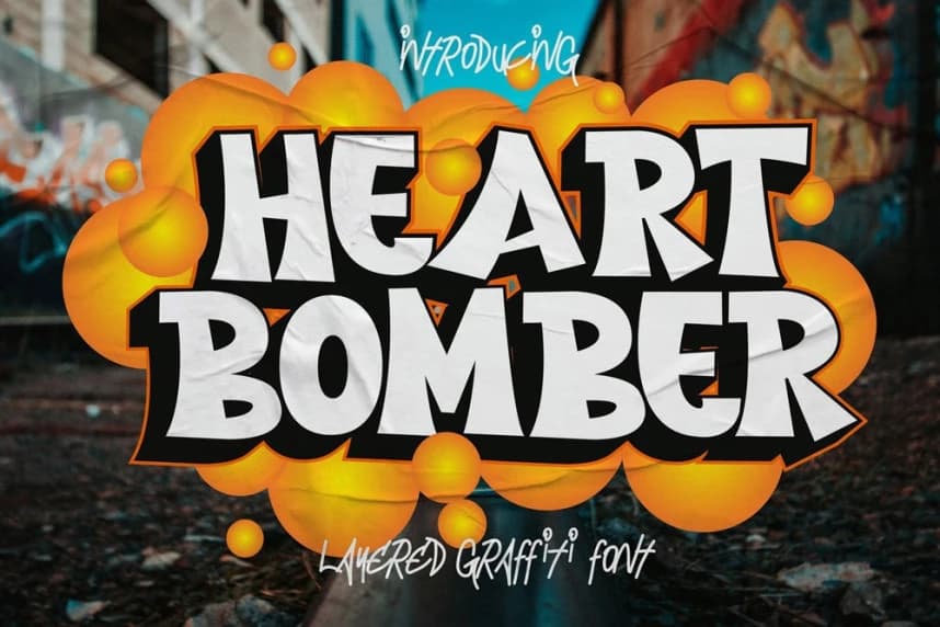 Heart Bomber Font – Display creative asset