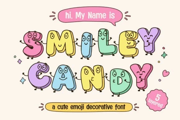 Smiley Candy Font – Display creative asset