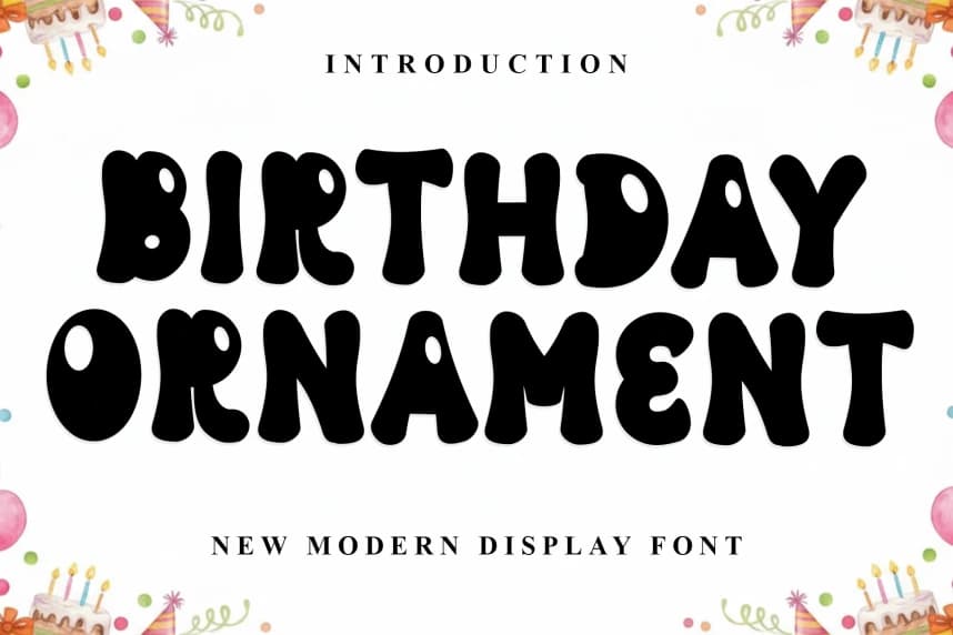 Birthday Ornament Script Font – Display creative asset