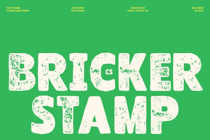 CS Bricker Stamp Font – Display creative asset