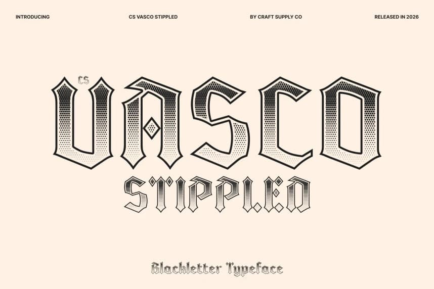 CS Vasco Stippled Font – Display creative asset