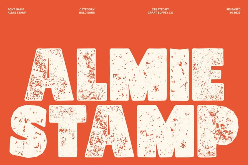 Almie Stamp Font – Display creative asset