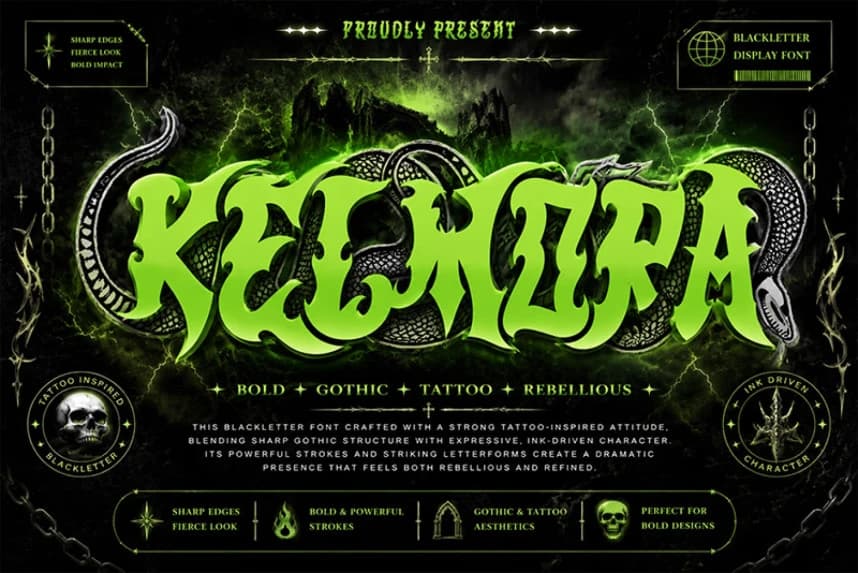Kelmora Font – Display creative asset