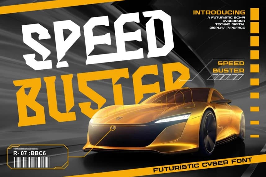 Speed Buster Font – Display creative asset