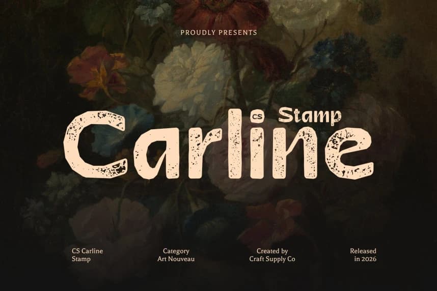 CS Carline Stamp Font – Display creative asset