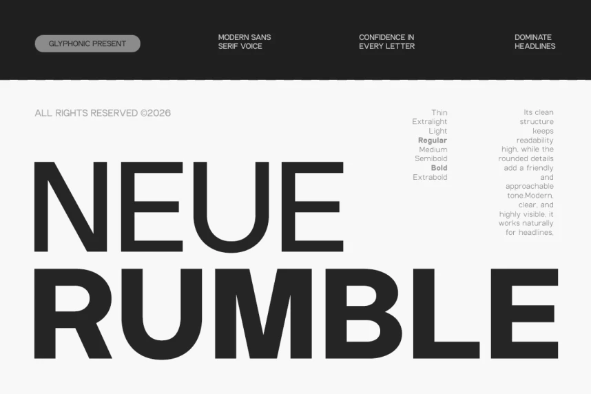 GC Neue Rumble – Modern Elegant Sans Font – Sans Serif creative asset