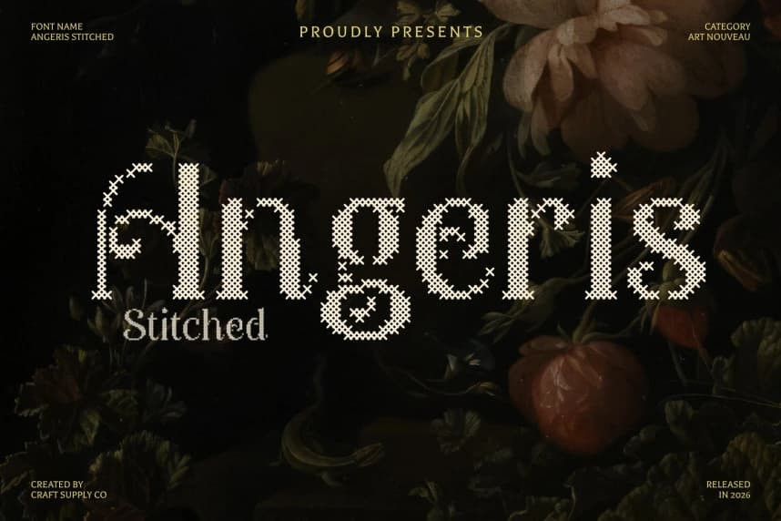 Angeris Stitched Font – Serif creative asset