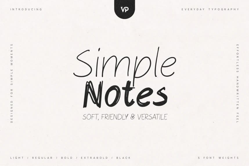 Simple Notes – Soft Handwritten Font – Handwritten creative asset