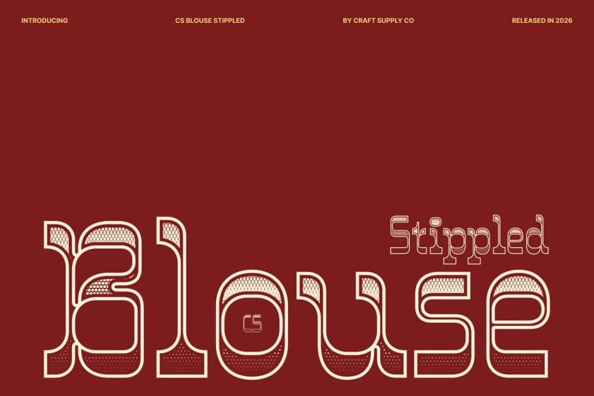 CS Blouse Stippled Font – Display creative asset