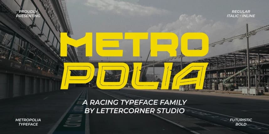 Metropolia – Racing Typeface – Display creative asset