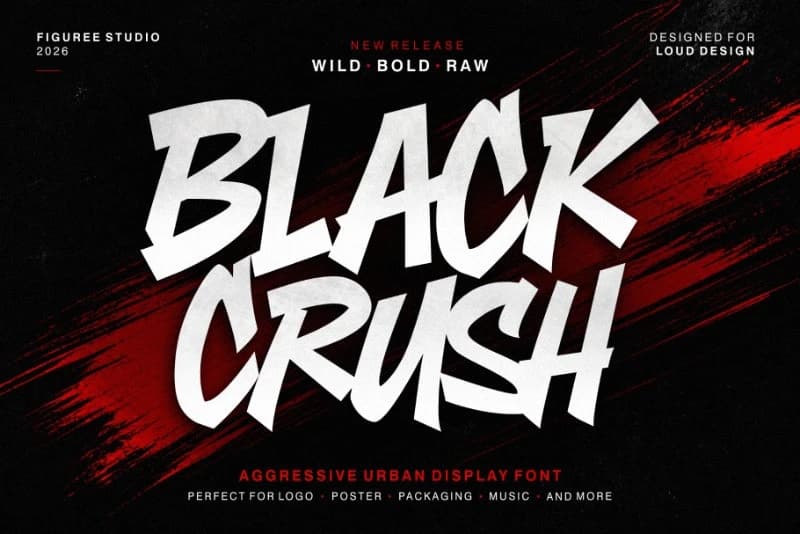 Black Crush Font – Display creative asset