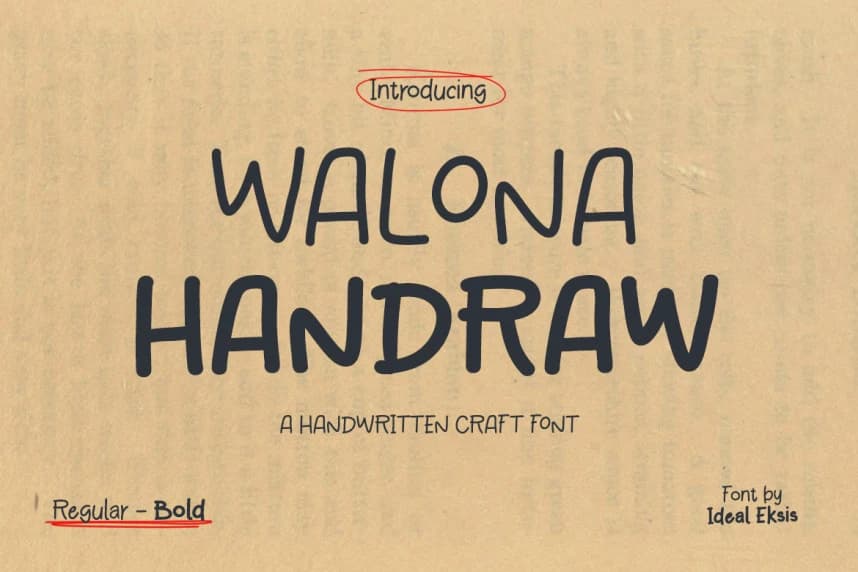 Walona Handraw Font – Display creative asset