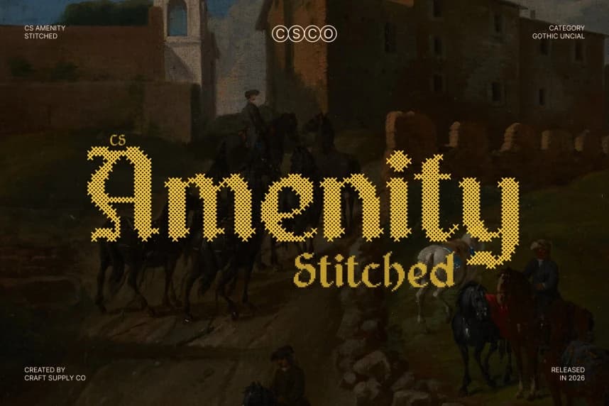CS Amenity Stitched Typeface – Display creative asset