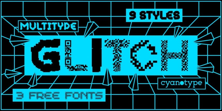MultiType Glitch Font – Display creative asset