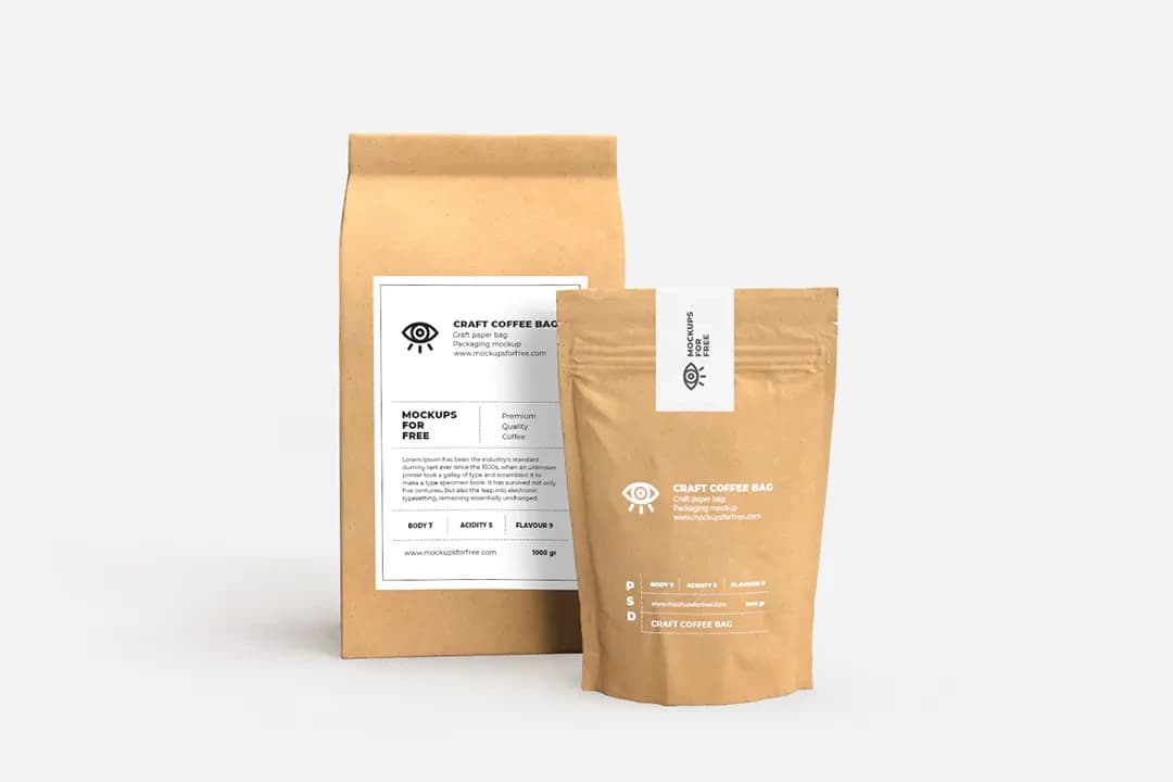 Craft Paper Bags Mockup Free PSD – Mockups creative asset