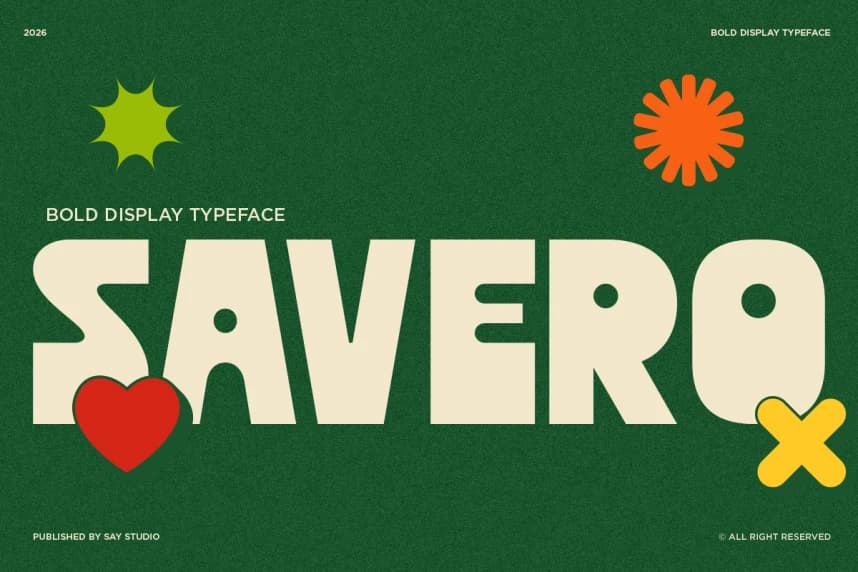 Savero Font – Display creative asset