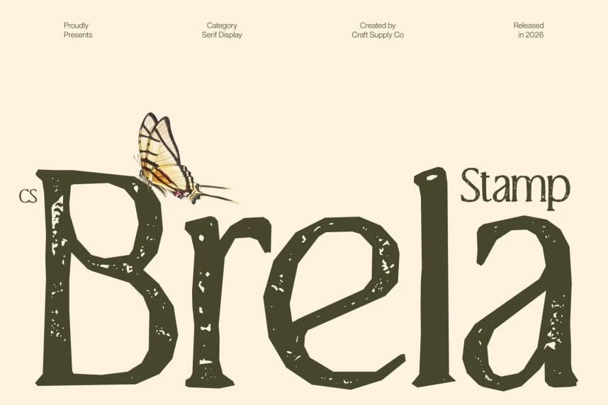 CS Brela Stamp Font – Serif creative asset
