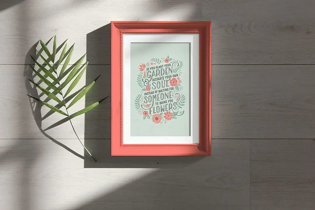 Photo Frame Under Natural Sunlight Mockup PSD – Mockups creative asset