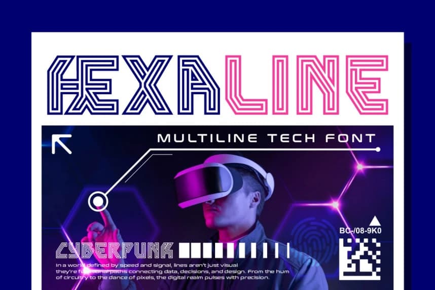 Hexaline Font – Display creative asset