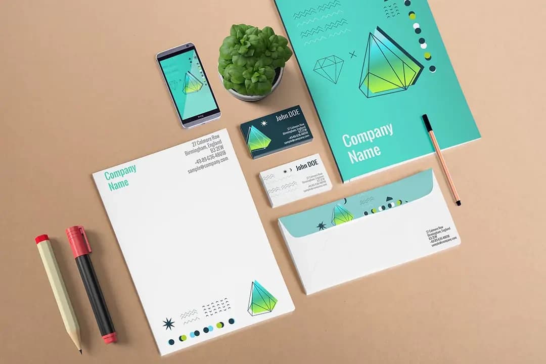 Stationary Branding Scene Mockup Free PSD – Mockups creative asset