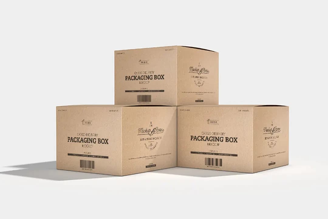 Cargo Delivery Packaging Box Mockup – Mockups creative asset
