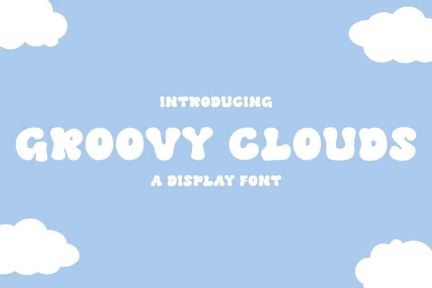 Groovy Clouds Font – Display creative asset