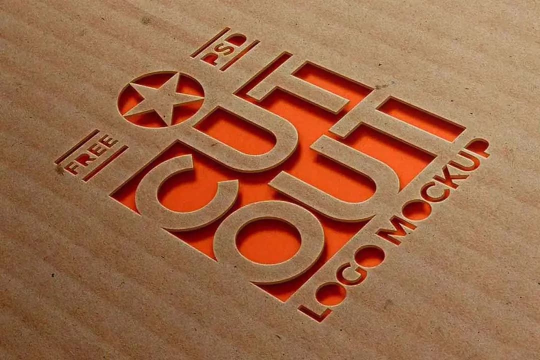 Cardboard Cutout Logo Mockup – Mockups creative asset