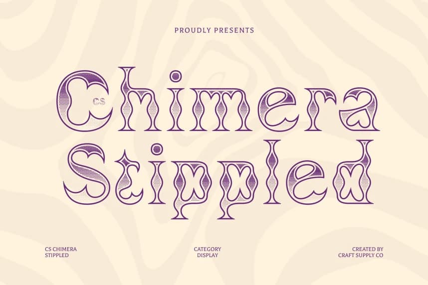 CS Chimera Stippled Font – Display creative asset