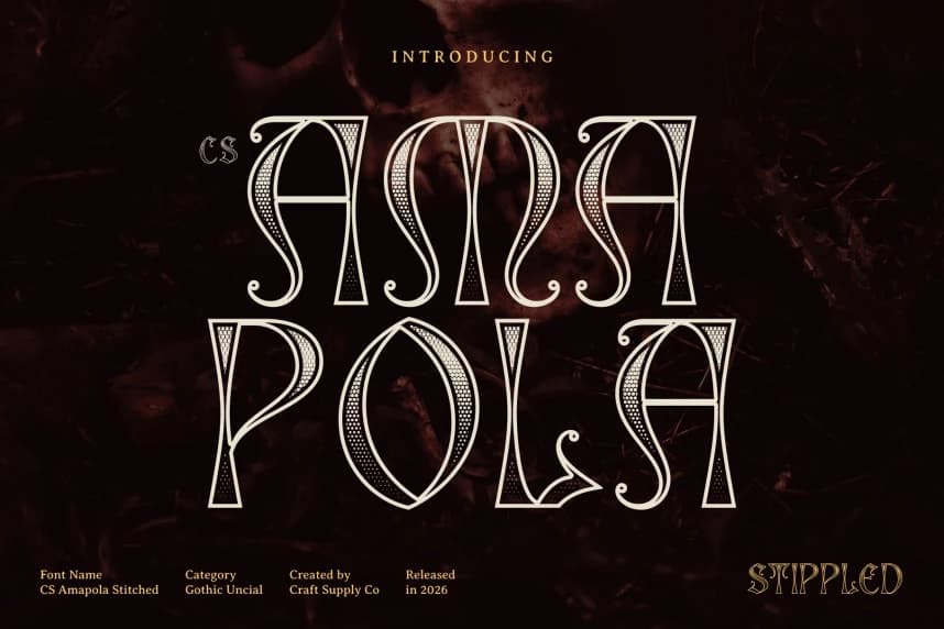CS Amapola Stippled Font – Display creative asset