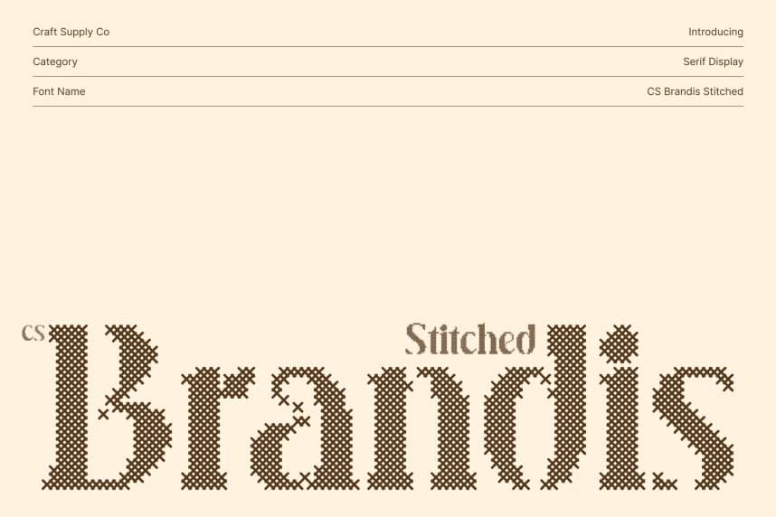 CS Brandis Stitched Font – Display creative asset