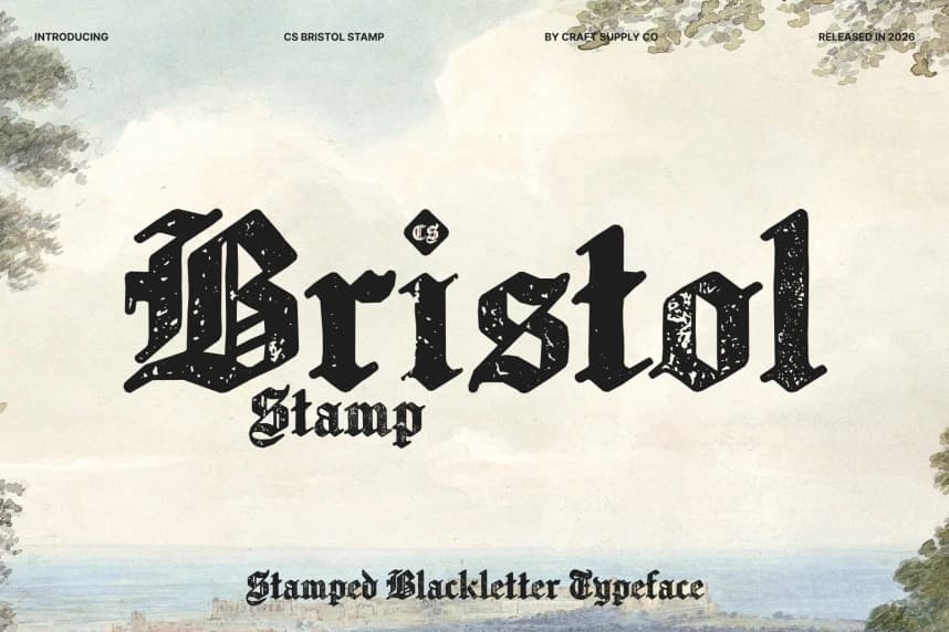 CS Bristol Stamp Font – Display creative asset