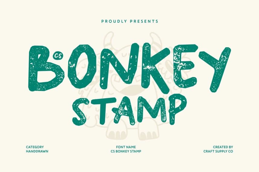 CS Bonkey Stamp Font – Sans Serif creative asset