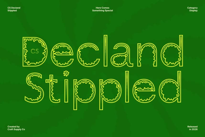CS Decland Stippled Font – Display creative asset
