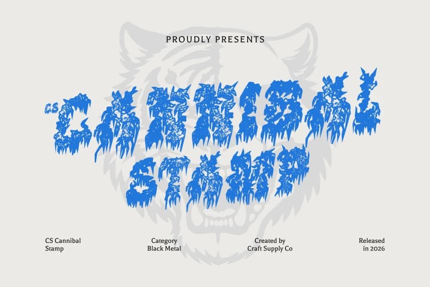 CS Cannibal Stamp Font – Display creative asset