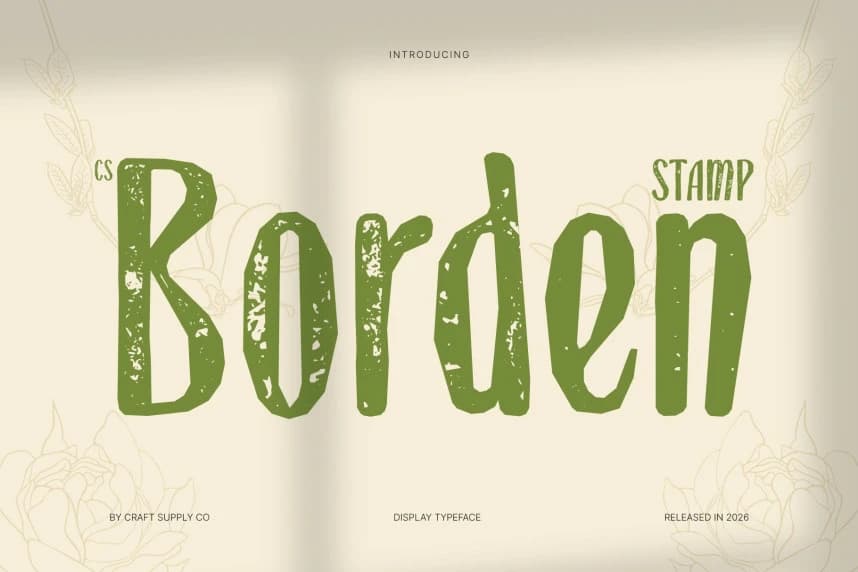 CS Borden Stamp Font – Display creative asset