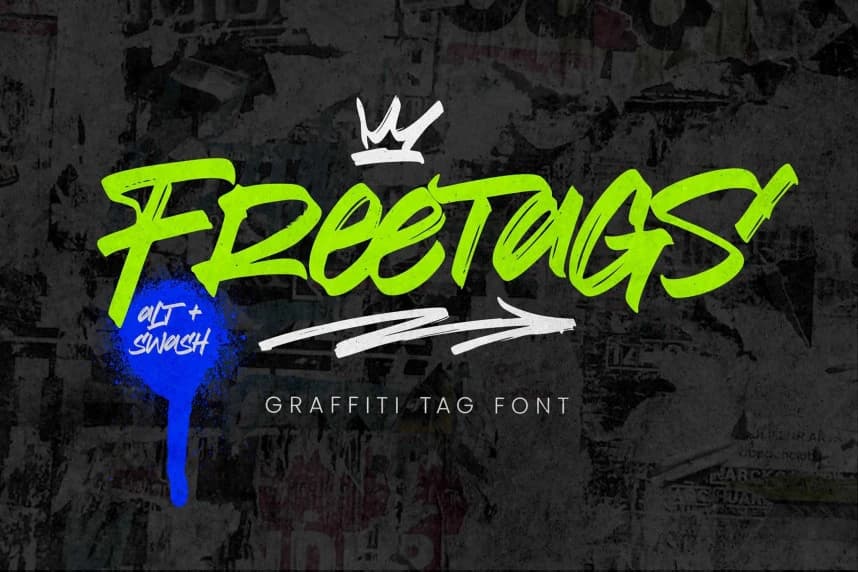 Freetags Graffiti Font – Display creative asset