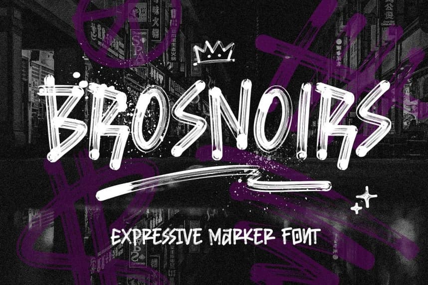 Brosnoirs Brush Font – Serif creative asset