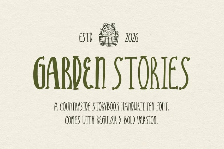 Garden Stories Font – Display creative asset