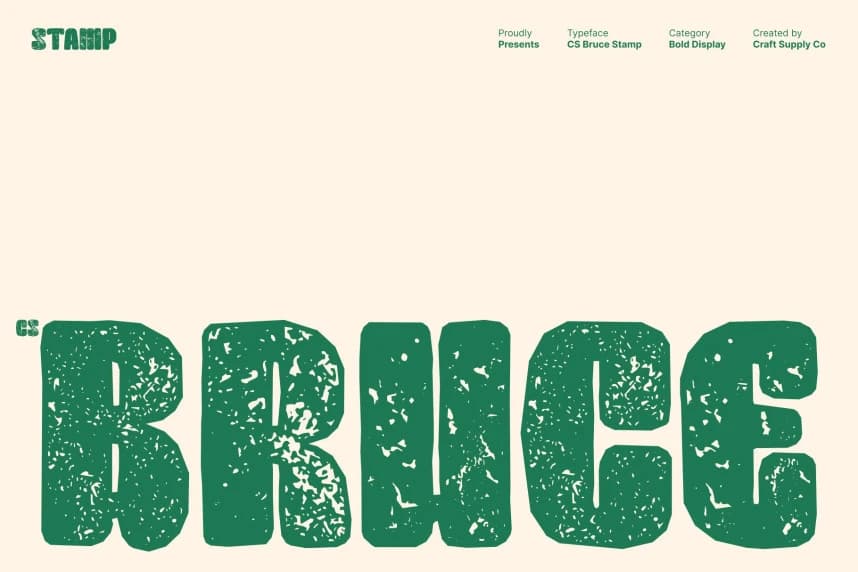 CS Bruce Stamp Font – Display creative asset